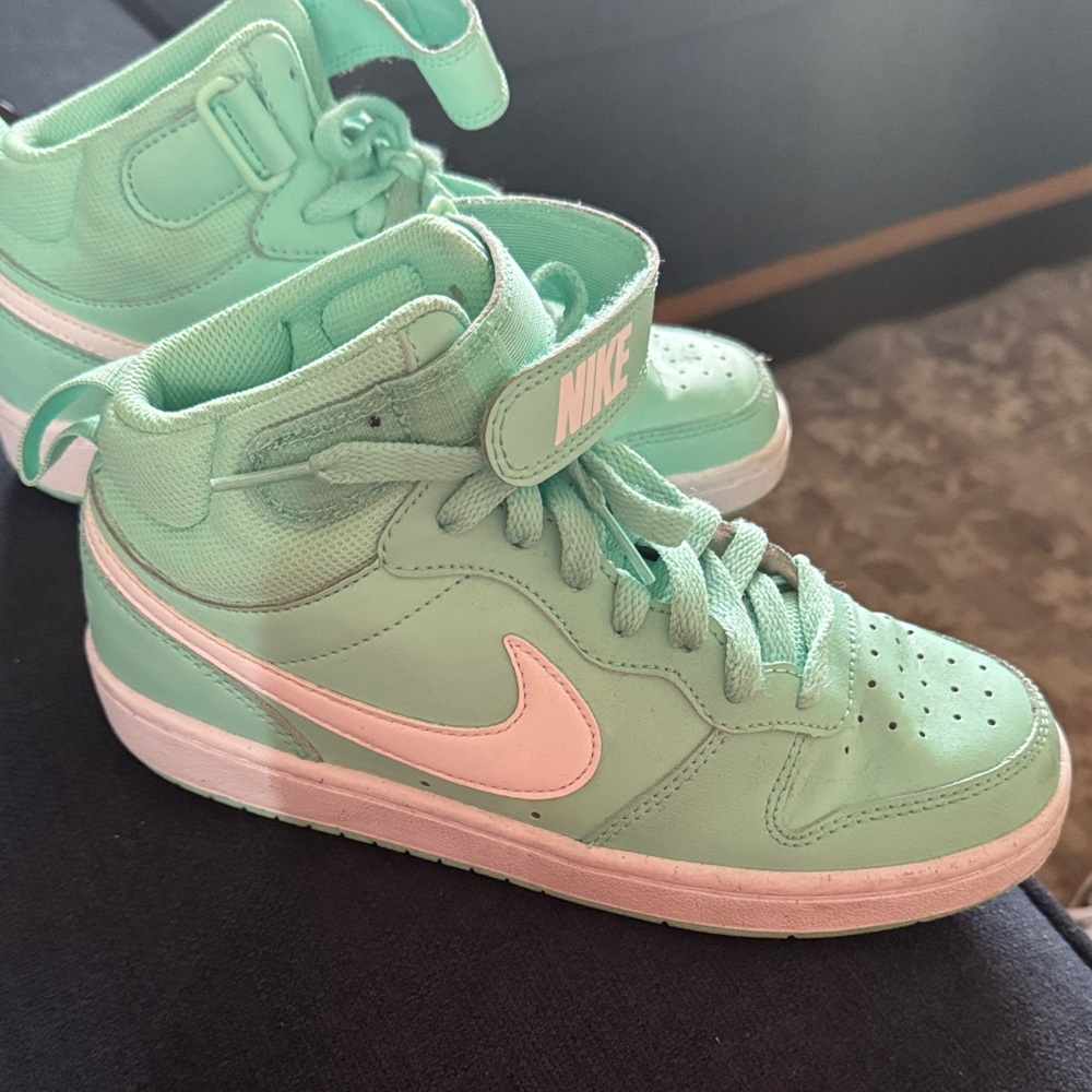 Nike Pastel Green High-Tops with White Swoosh